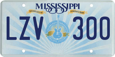 MS license plate LZV300