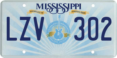 MS license plate LZV302