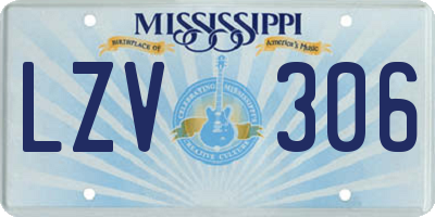 MS license plate LZV306