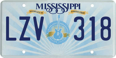 MS license plate LZV318