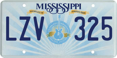 MS license plate LZV325