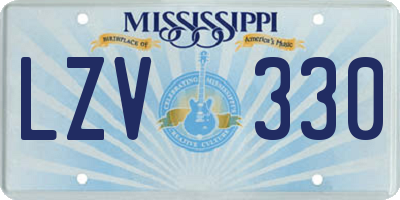 MS license plate LZV330
