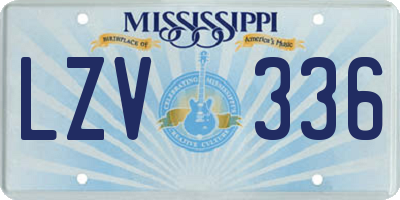 MS license plate LZV336