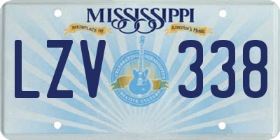 MS license plate LZV338