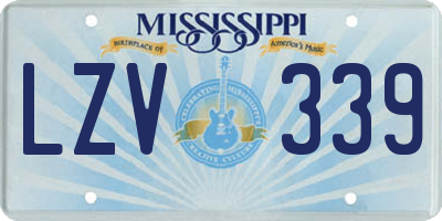 MS license plate LZV339