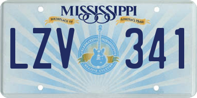 MS license plate LZV341