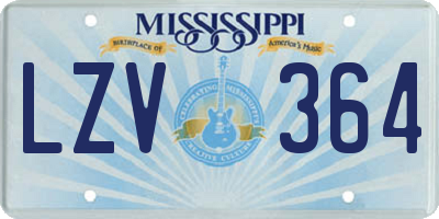 MS license plate LZV364