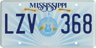 MS license plate LZV368