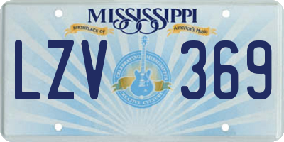 MS license plate LZV369