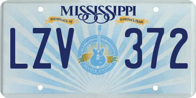 MS license plate LZV372