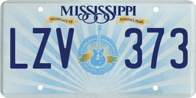 MS license plate LZV373
