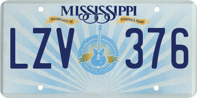 MS license plate LZV376