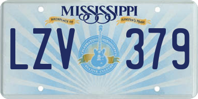 MS license plate LZV379