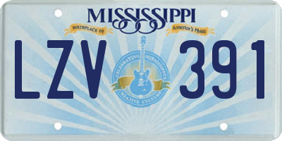 MS license plate LZV391