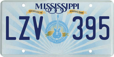 MS license plate LZV395