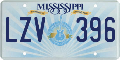 MS license plate LZV396