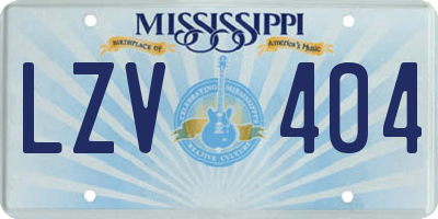 MS license plate LZV404