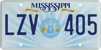 MS license plate LZV405