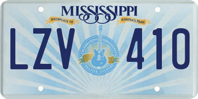 MS license plate LZV410