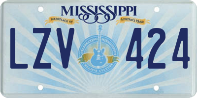 MS license plate LZV424