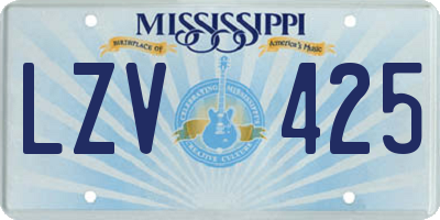 MS license plate LZV425