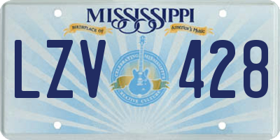 MS license plate LZV428
