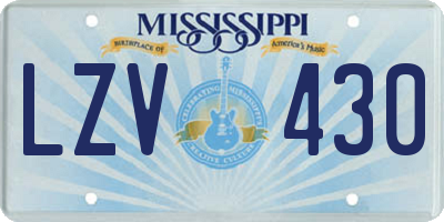 MS license plate LZV430
