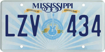 MS license plate LZV434