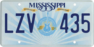 MS license plate LZV435