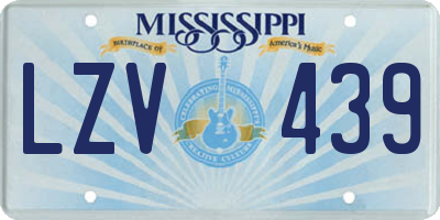 MS license plate LZV439