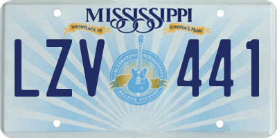 MS license plate LZV441