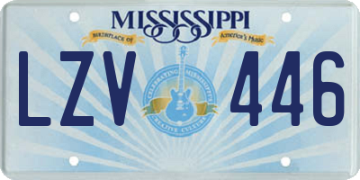 MS license plate LZV446