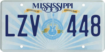 MS license plate LZV448