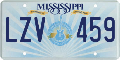 MS license plate LZV459