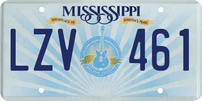 MS license plate LZV461