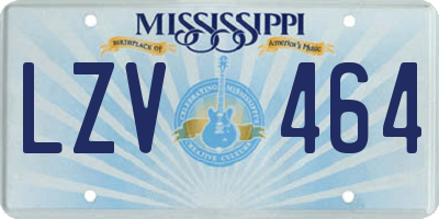MS license plate LZV464