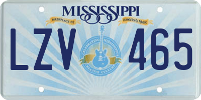 MS license plate LZV465