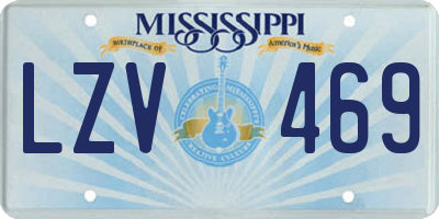 MS license plate LZV469