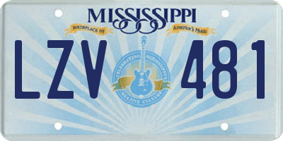 MS license plate LZV481