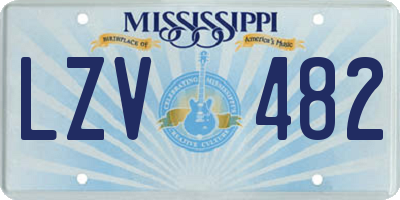 MS license plate LZV482