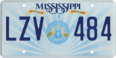 MS license plate LZV484