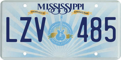 MS license plate LZV485