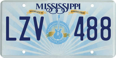 MS license plate LZV488