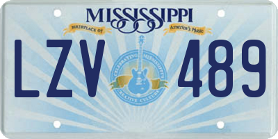 MS license plate LZV489