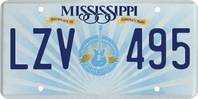 MS license plate LZV495