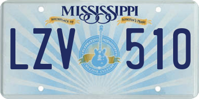 MS license plate LZV510