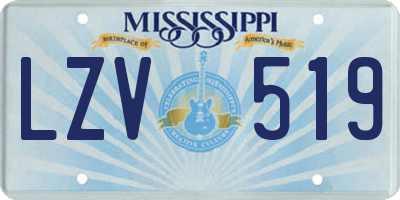 MS license plate LZV519