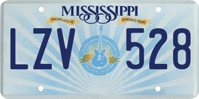 MS license plate LZV528