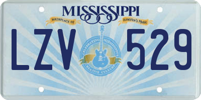 MS license plate LZV529
