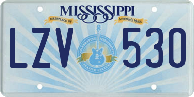 MS license plate LZV530